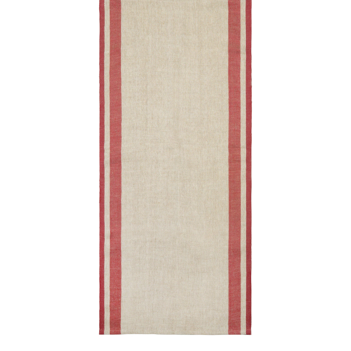 Gordes Table Runner, Natural & Red, 20" x 72"