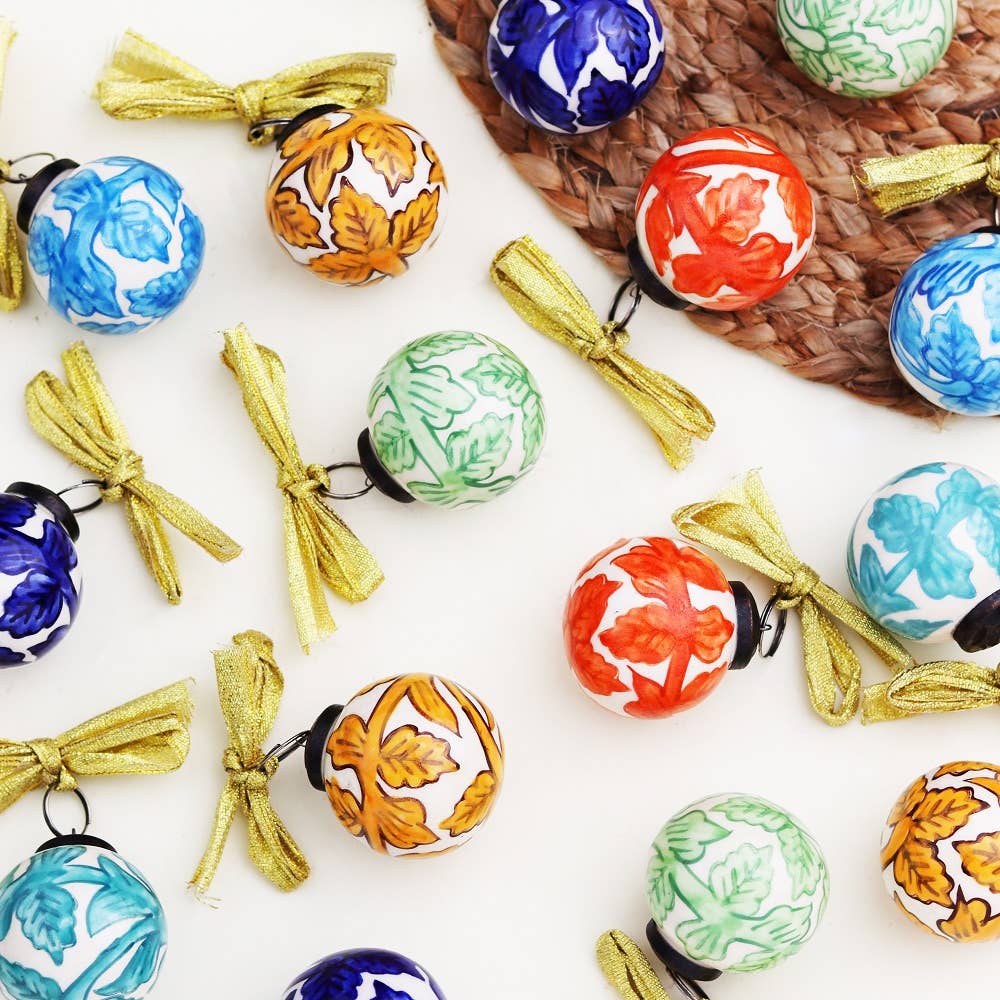 Ceramic Multicolor Christmas Balls - Sold Individually