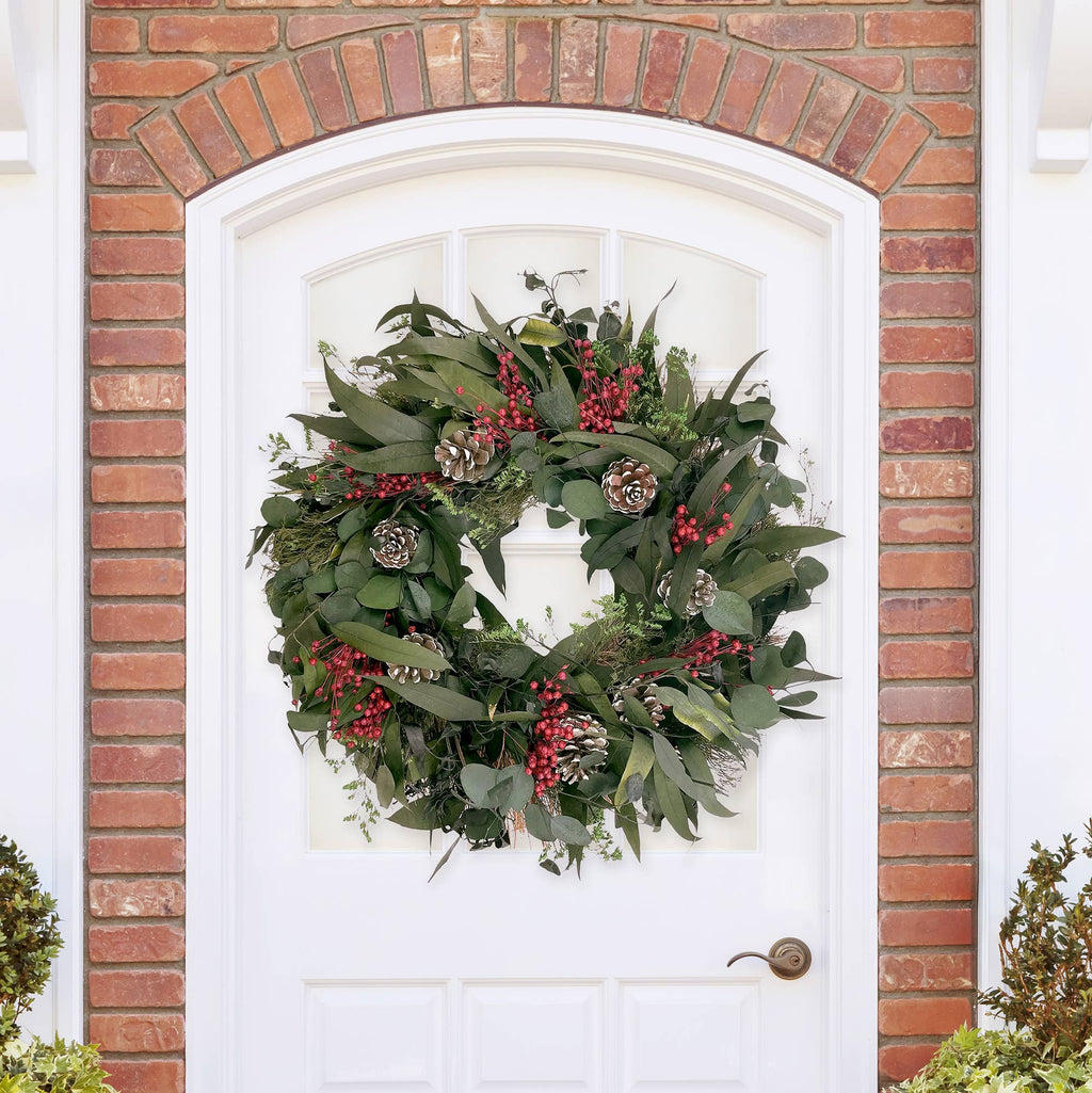Snow Pinecone Holiday Wreath