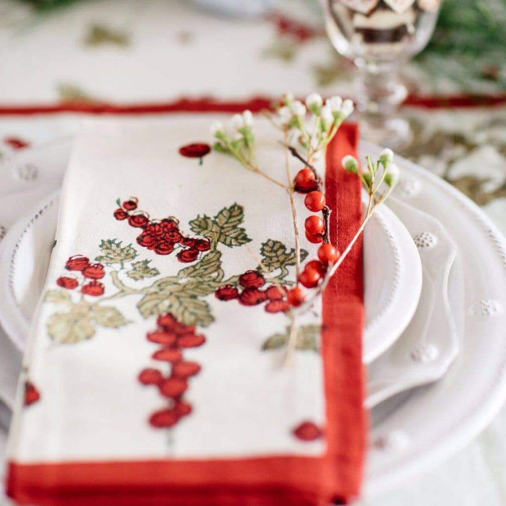 Gooseberry Napkins, Red & Green (Set of 6)