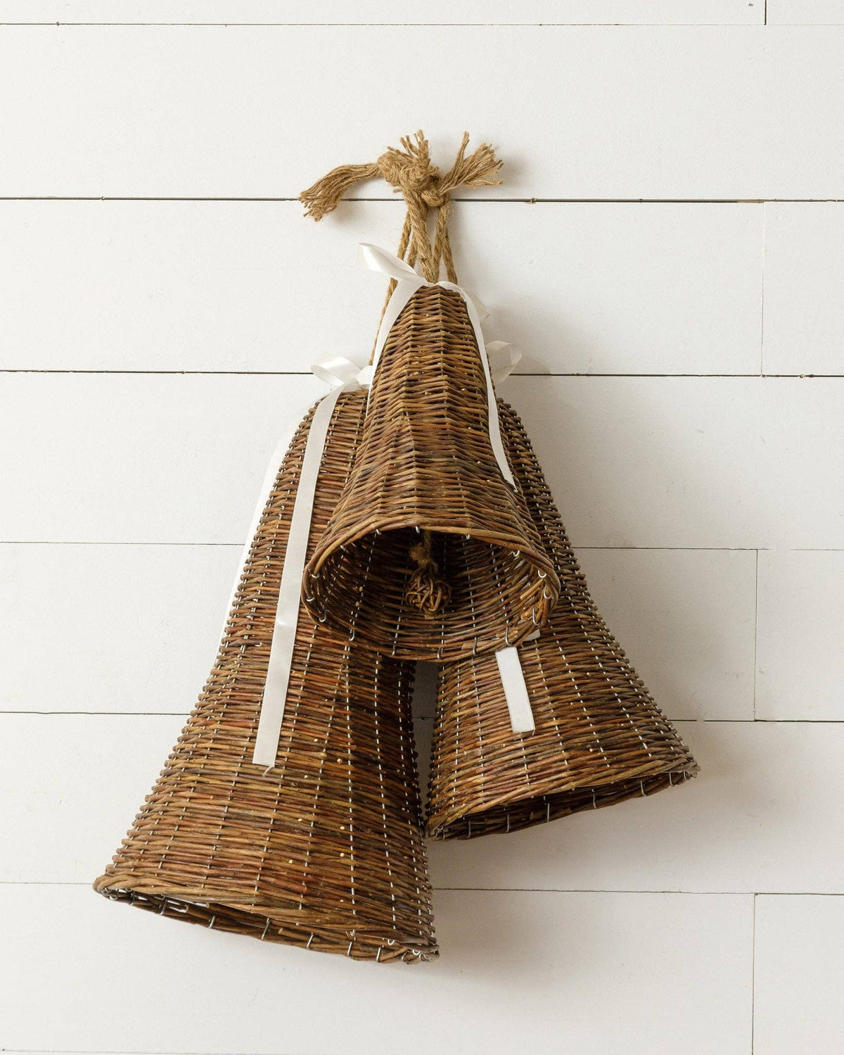 Hanging Wicker Bells (Set Of 03)