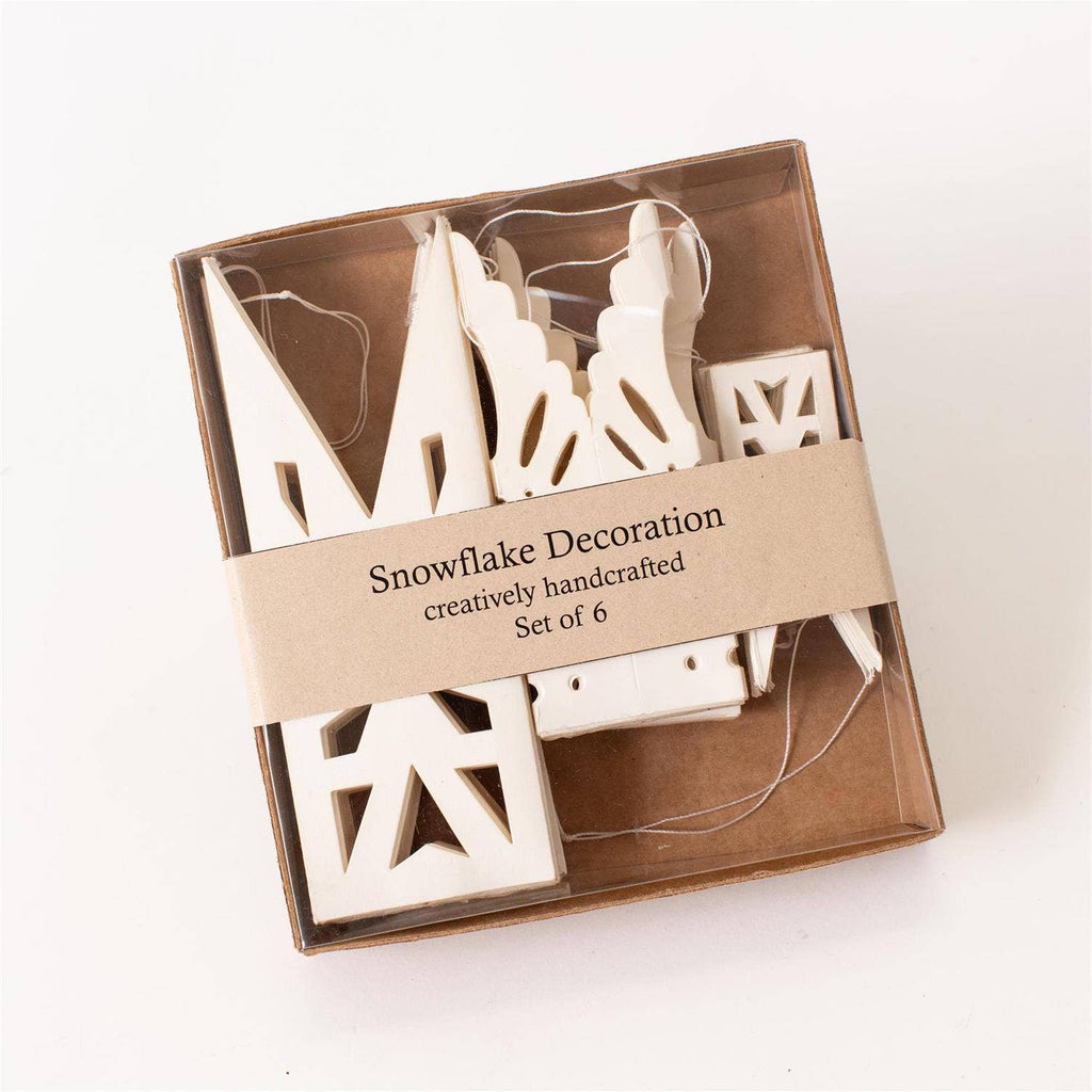 Classic Paper Snowflake Ornaments (6 pack - 2 each of 3 sizes)