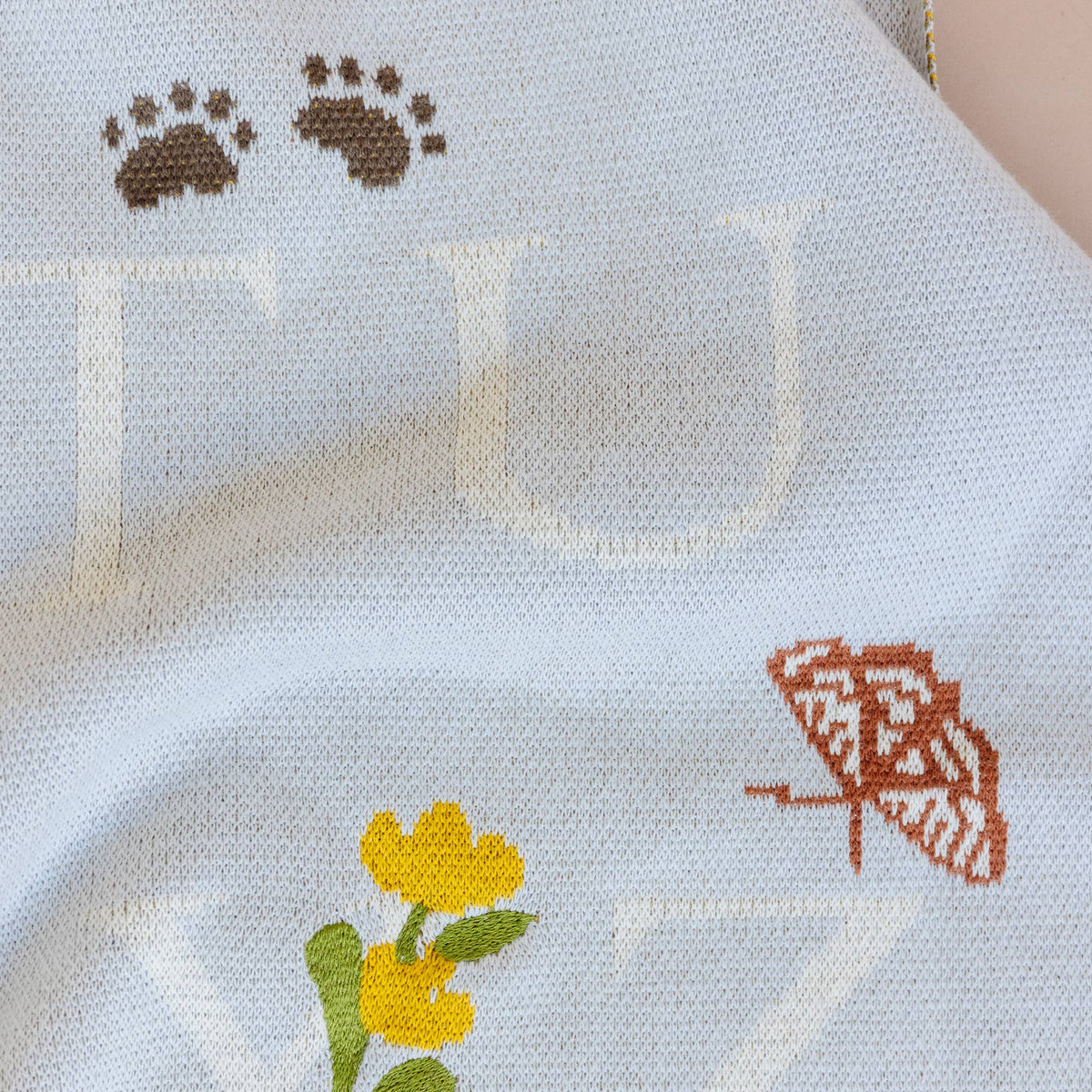 Organic Alphabet Woodland Baby Blanket