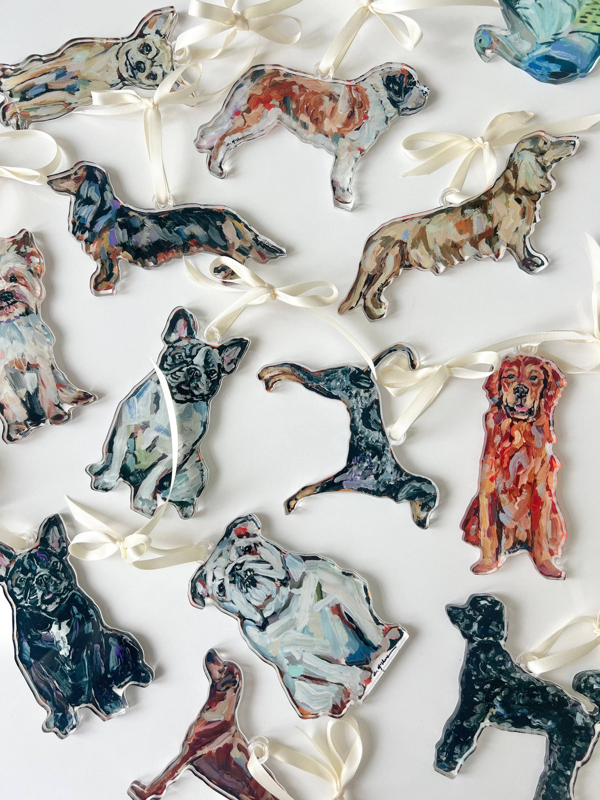 Golden Retriever Red Acrylic Christmas Dog Ornament | Wreath Charm WHOLESALE