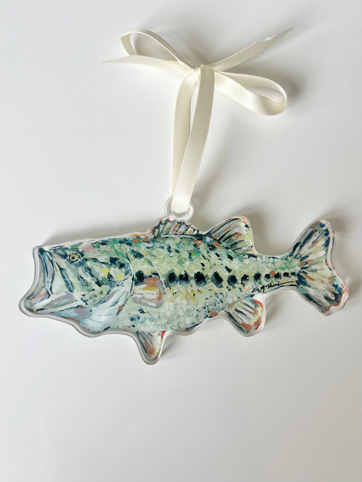 Gone Fishin Bass Acrylic Christmas Ornament | Wreath Charm WHOLESALE