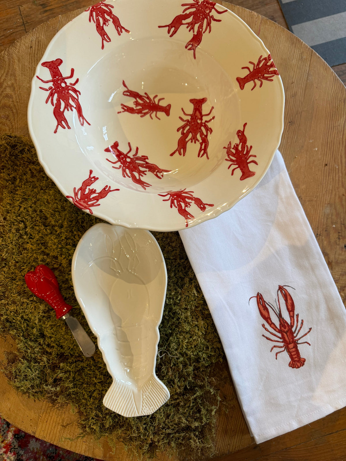 Watercolor Crawfish Serving Bowl