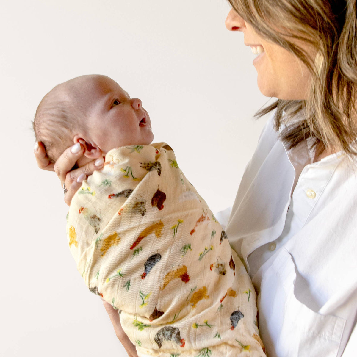 Chicken Meadows Baby Swaddle