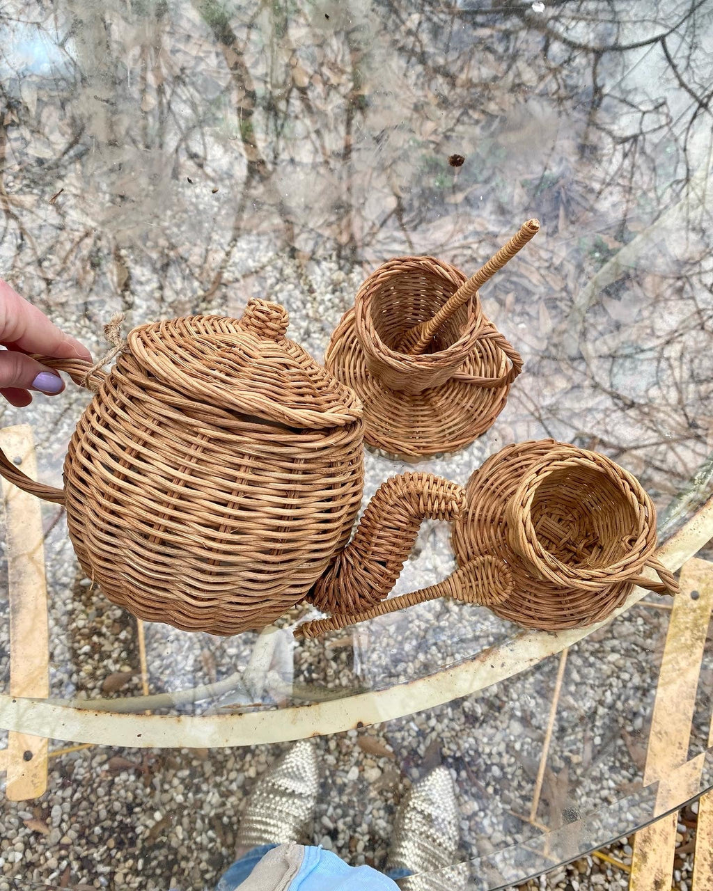 Rattan Tea Set