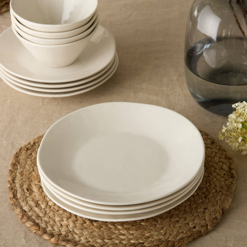 Linen Cream Dinner Plate