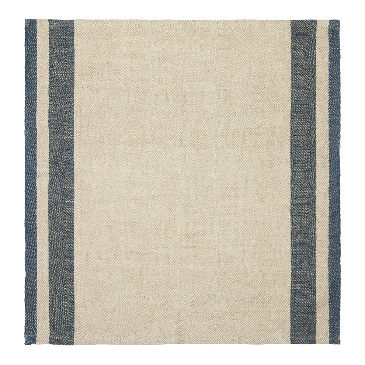 Gordes Linen Napkins, Natural & Blue (Set of 4)