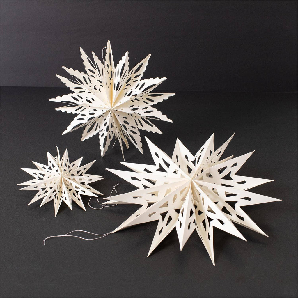 Classic Paper Snowflake Ornaments (6 pack - 2 each of 3 sizes)