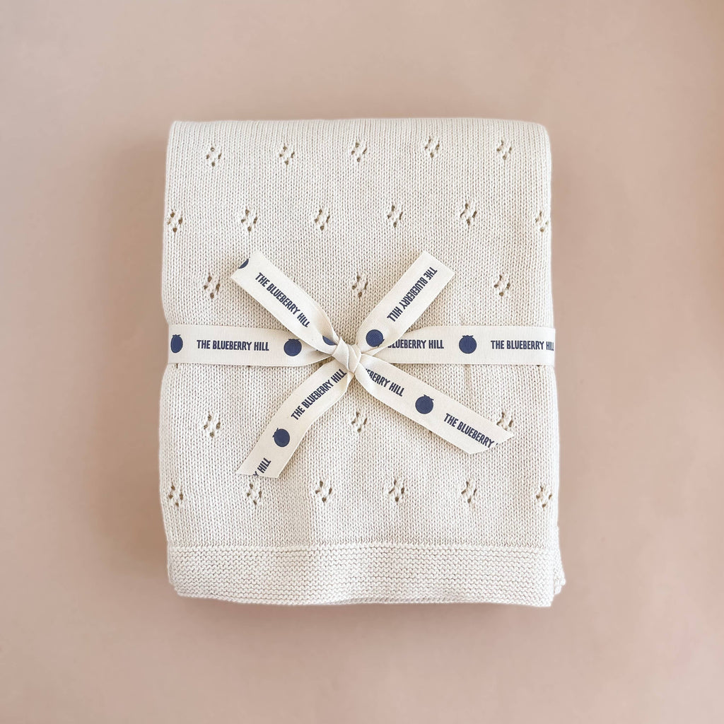 Heirloom Piqué Baby Blanket, Cream