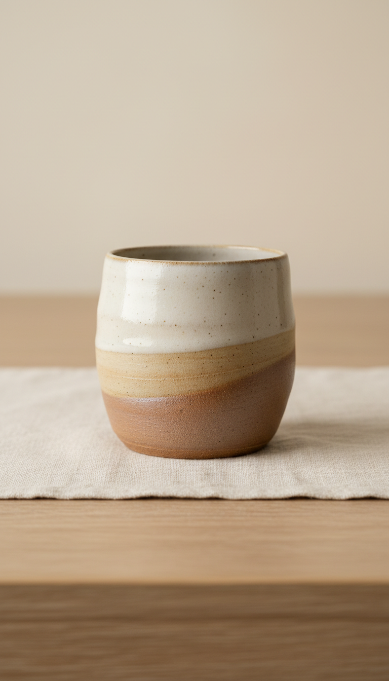 Hand-Thrown Stoneware Mug with Thumb Rest
