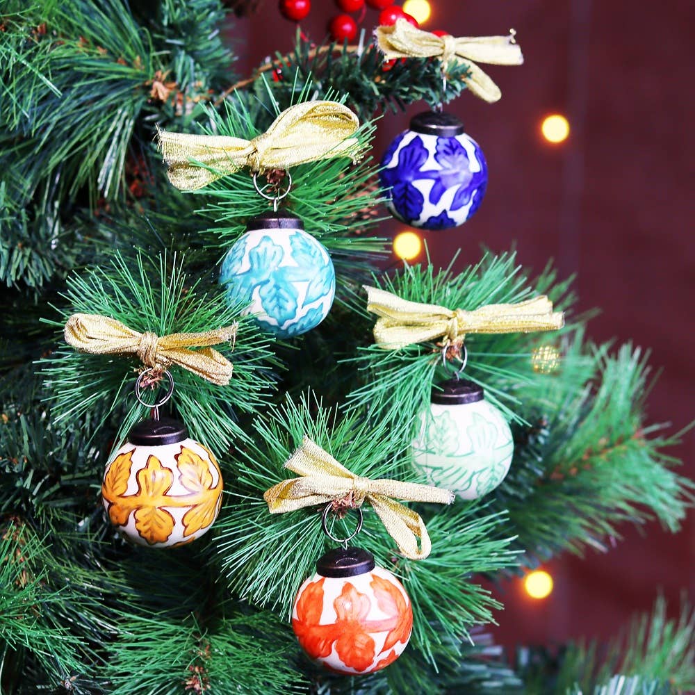 Ceramic Multicolor Christmas Balls - Sold Individually