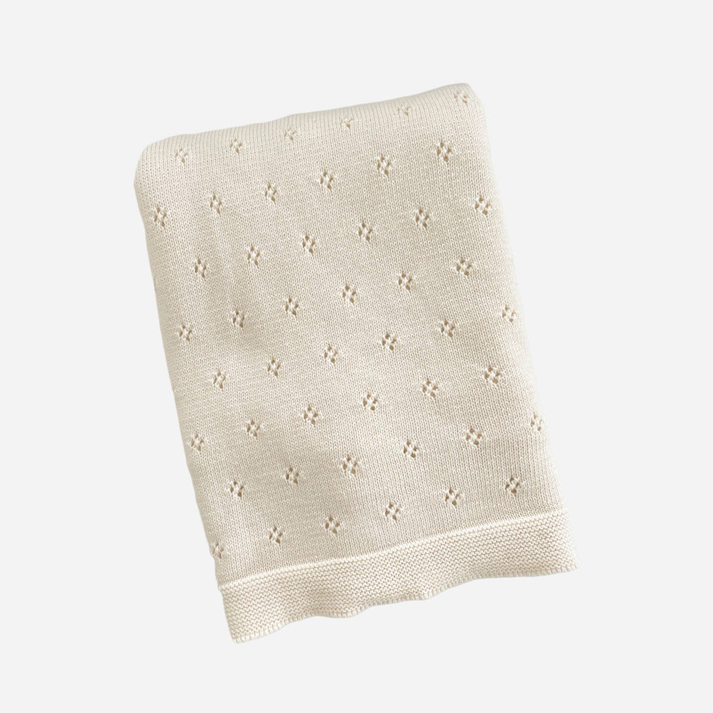 Heirloom Piqué Baby Blanket, Cream