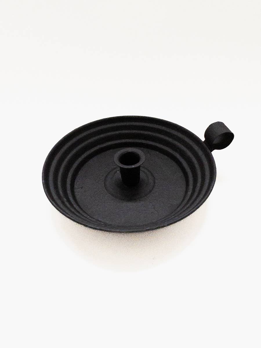 Round Candlestick Holder | Colonial Style Candle Accessory