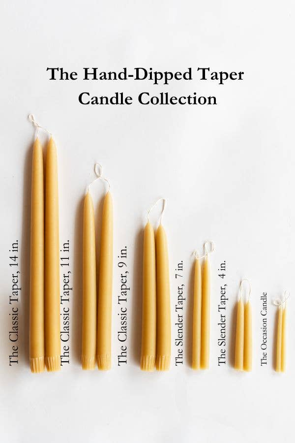 Hand-Dipped Taper Candles, Unscented (Set of 2)