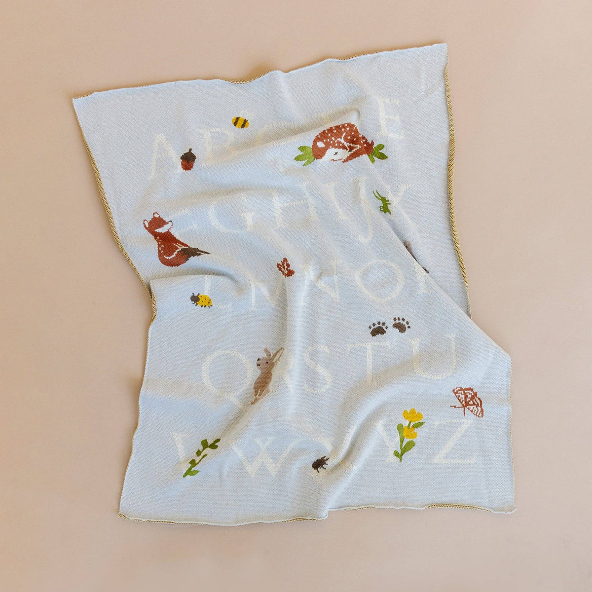 Organic Alphabet Woodland Baby Blanket