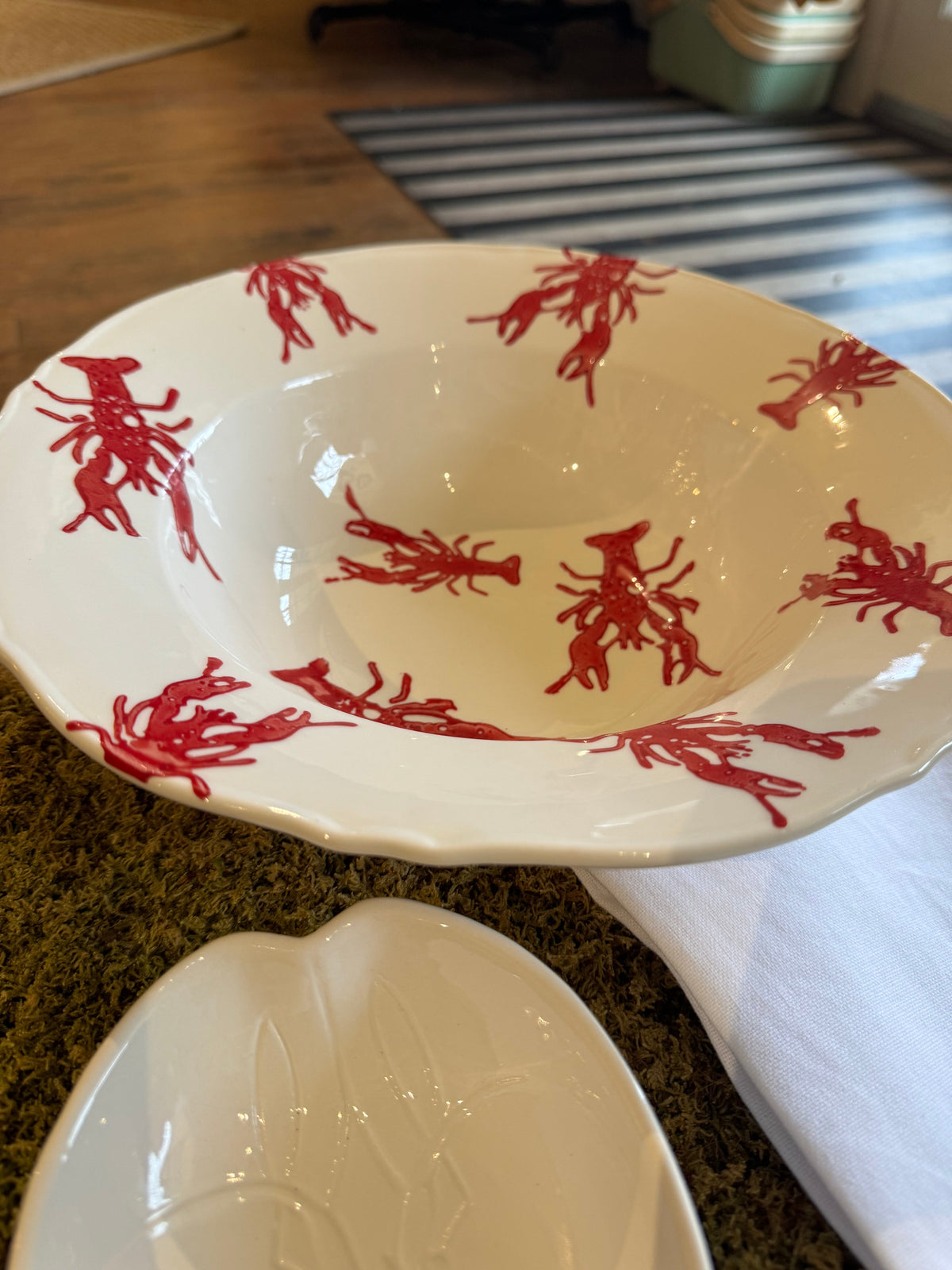 Watercolor Crawfish Serving Bowl