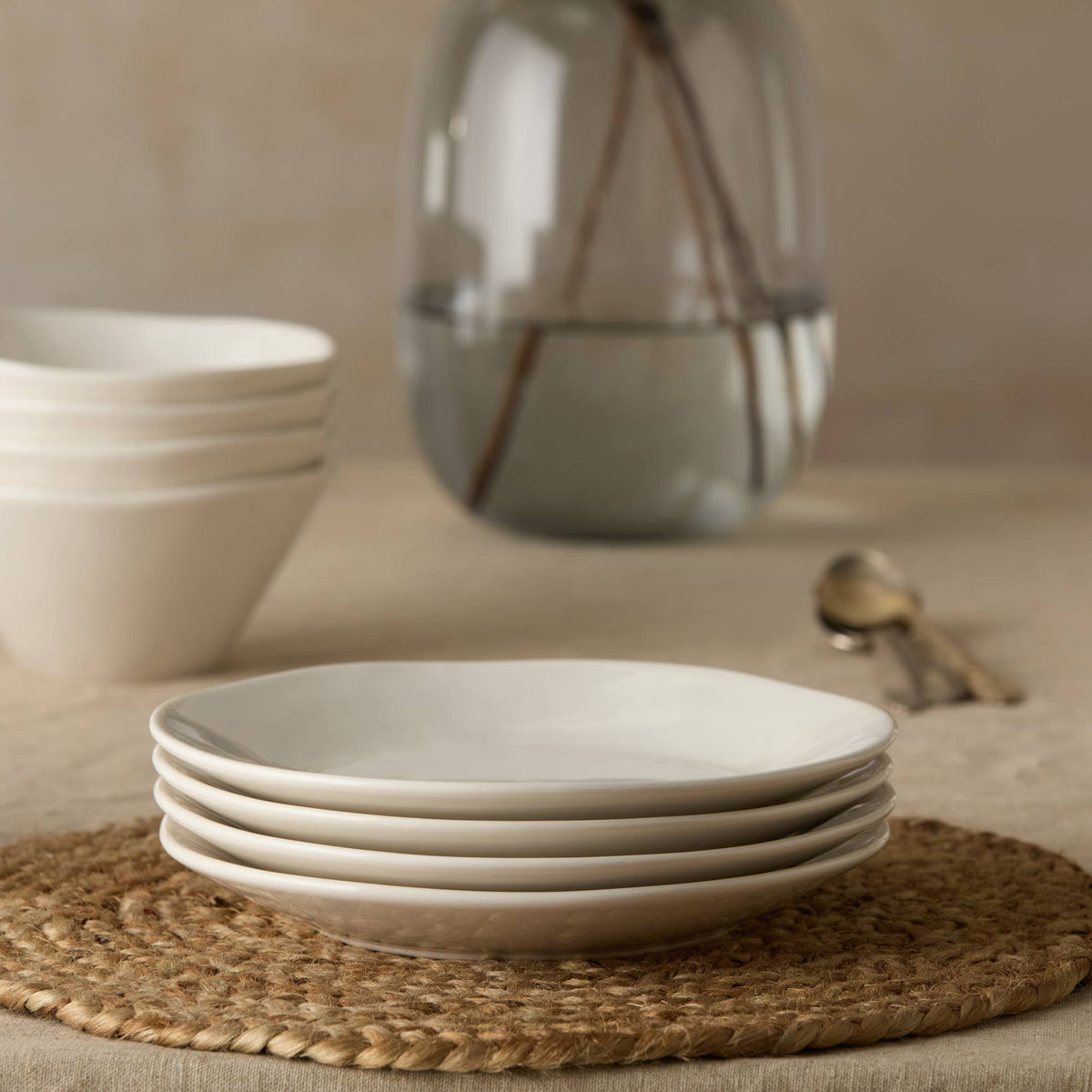 Linen Cream Salad Plate