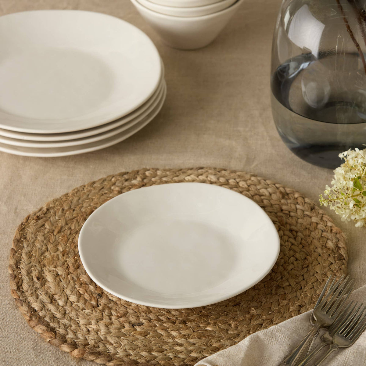 Linen Cream Salad Plate
