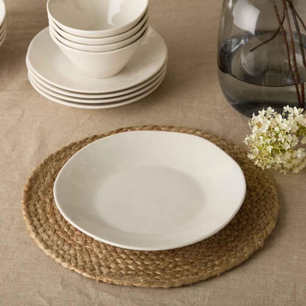 Linen Cream Dinner Plate