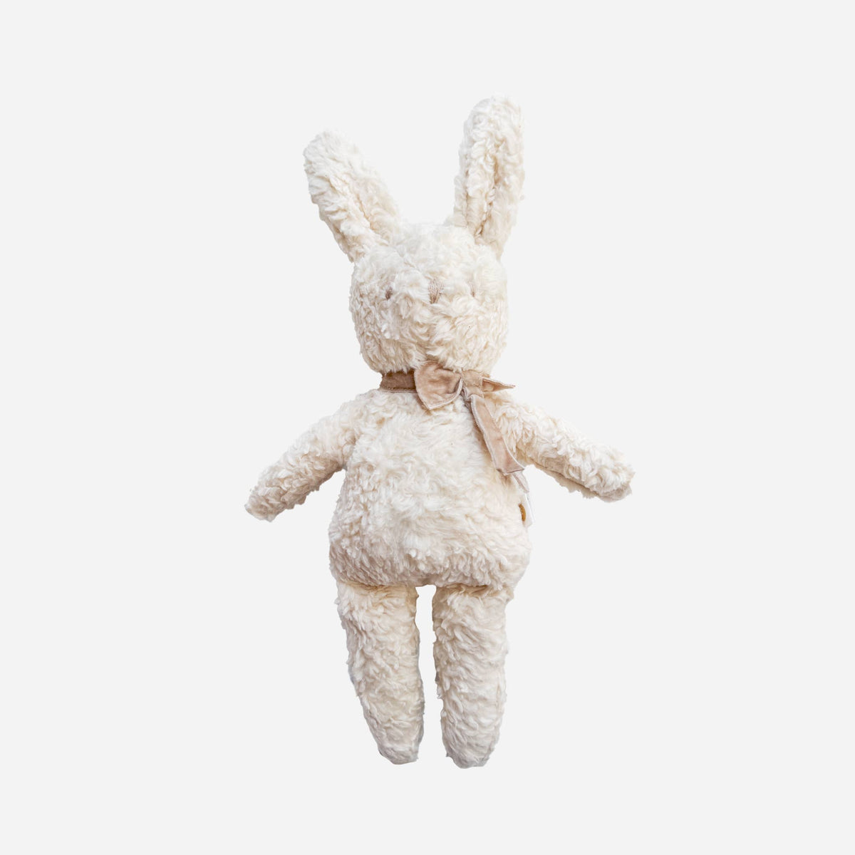 Plush Bunny with Taupe Velvet Bow