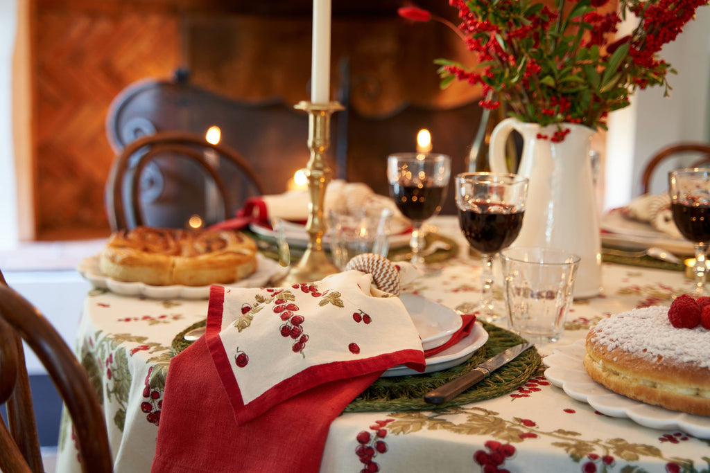 Gooseberry Napkins, Red & Green (Set of 6)