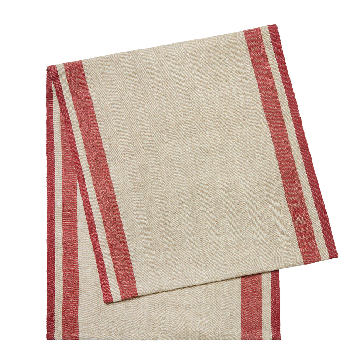 Gordes Table Runner, Natural & Red, 20" x 72"