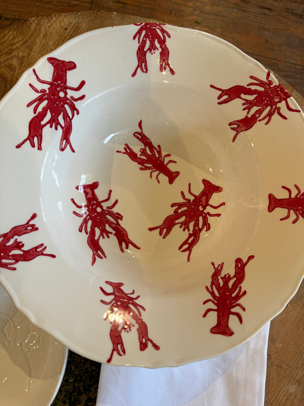 Watercolor Crawfish Serving Bowl