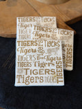 Tigers Cocktail Napkins, White & Gold