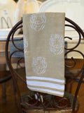 Jacquard Tiger Hand Towel, Gold & White