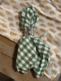 Green Gingham French Linen Napkins (Set of 4)