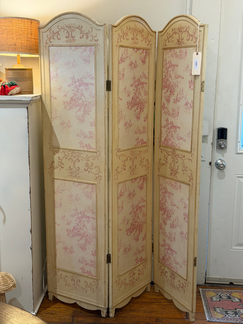 Vintage Pink Toile Room Divider