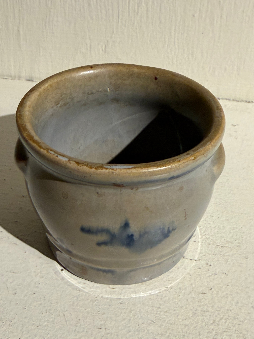 Salt-Glazed Pottery Crock, Extra Small