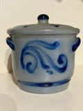 Salt-Glazed Pottery Sugar Bowl with Notch