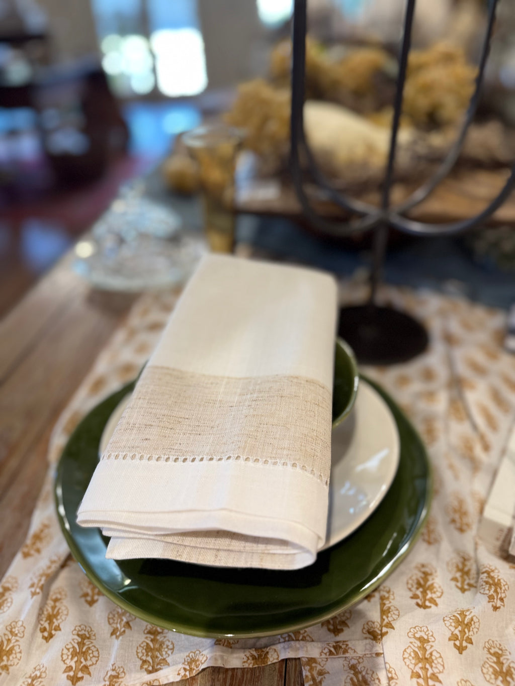 Hemstitch Napkin, Ivory