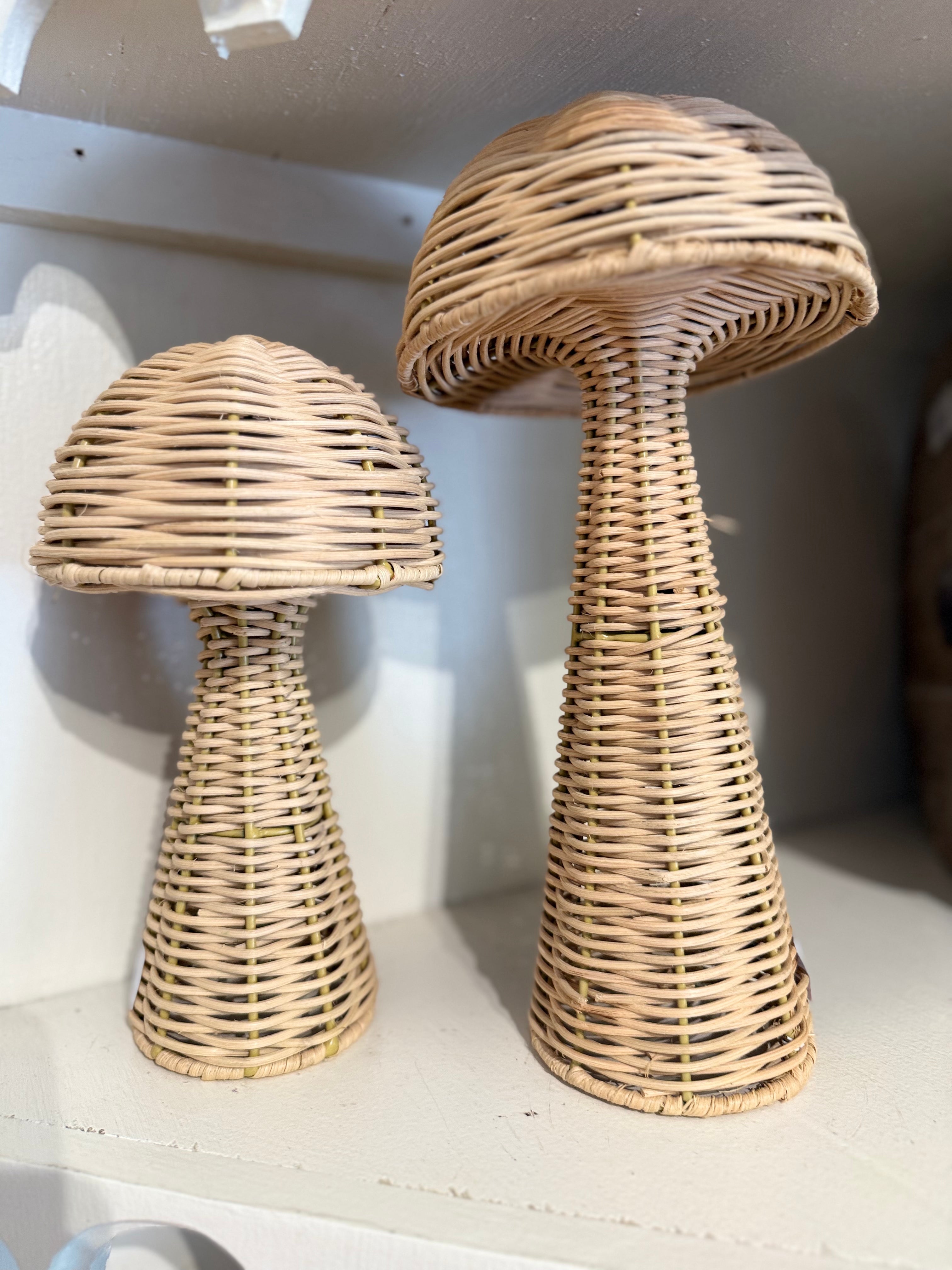 Vintage Wicker Mushroom, Small