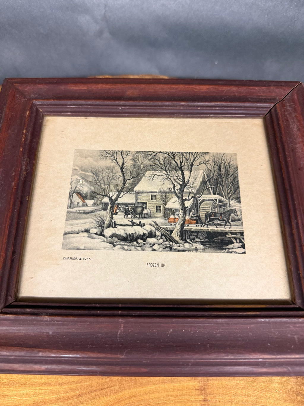 Currier & Ives Framed (Frozen Up)