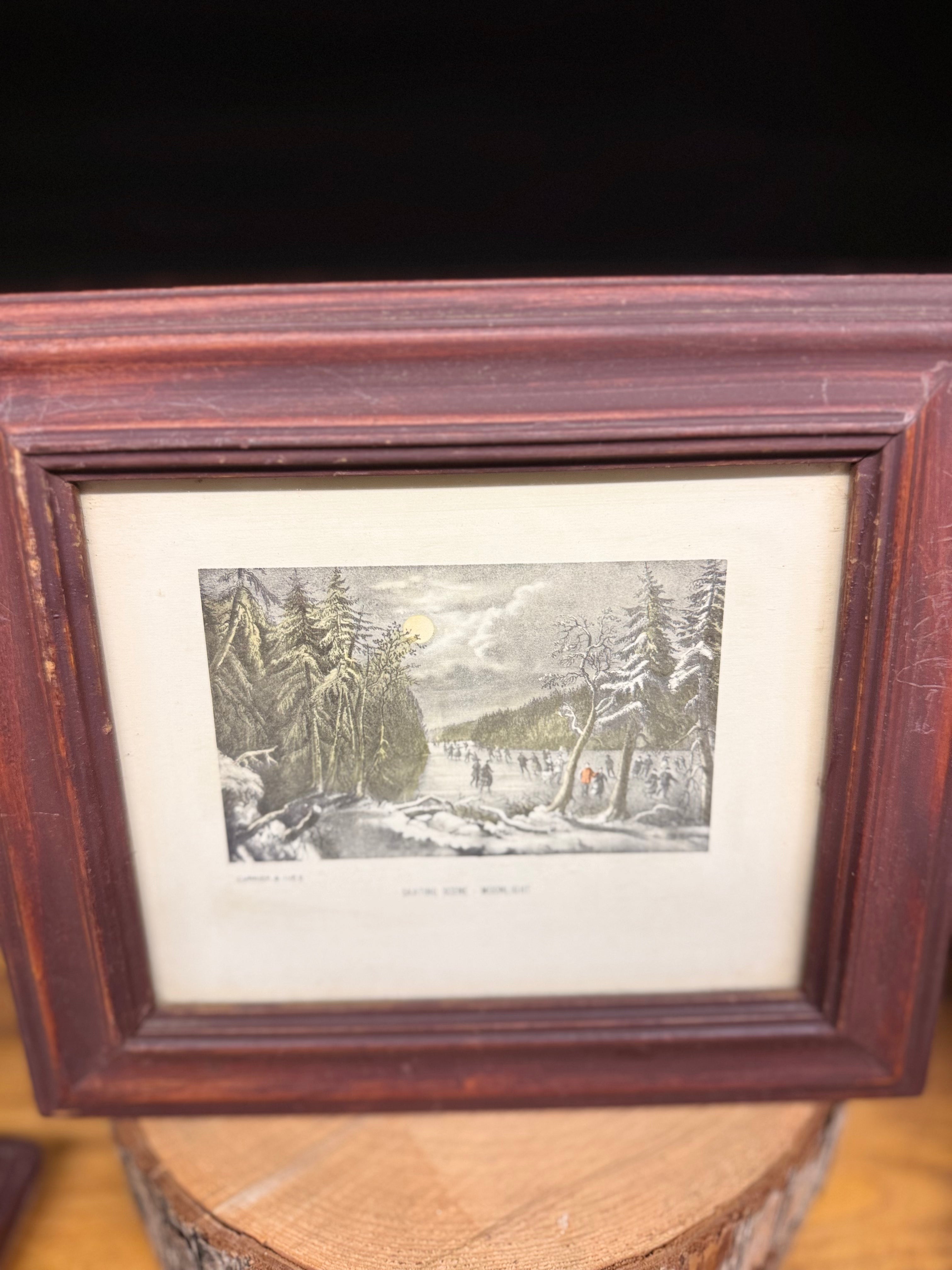 Currier & Ives Framed (Skating Scene)