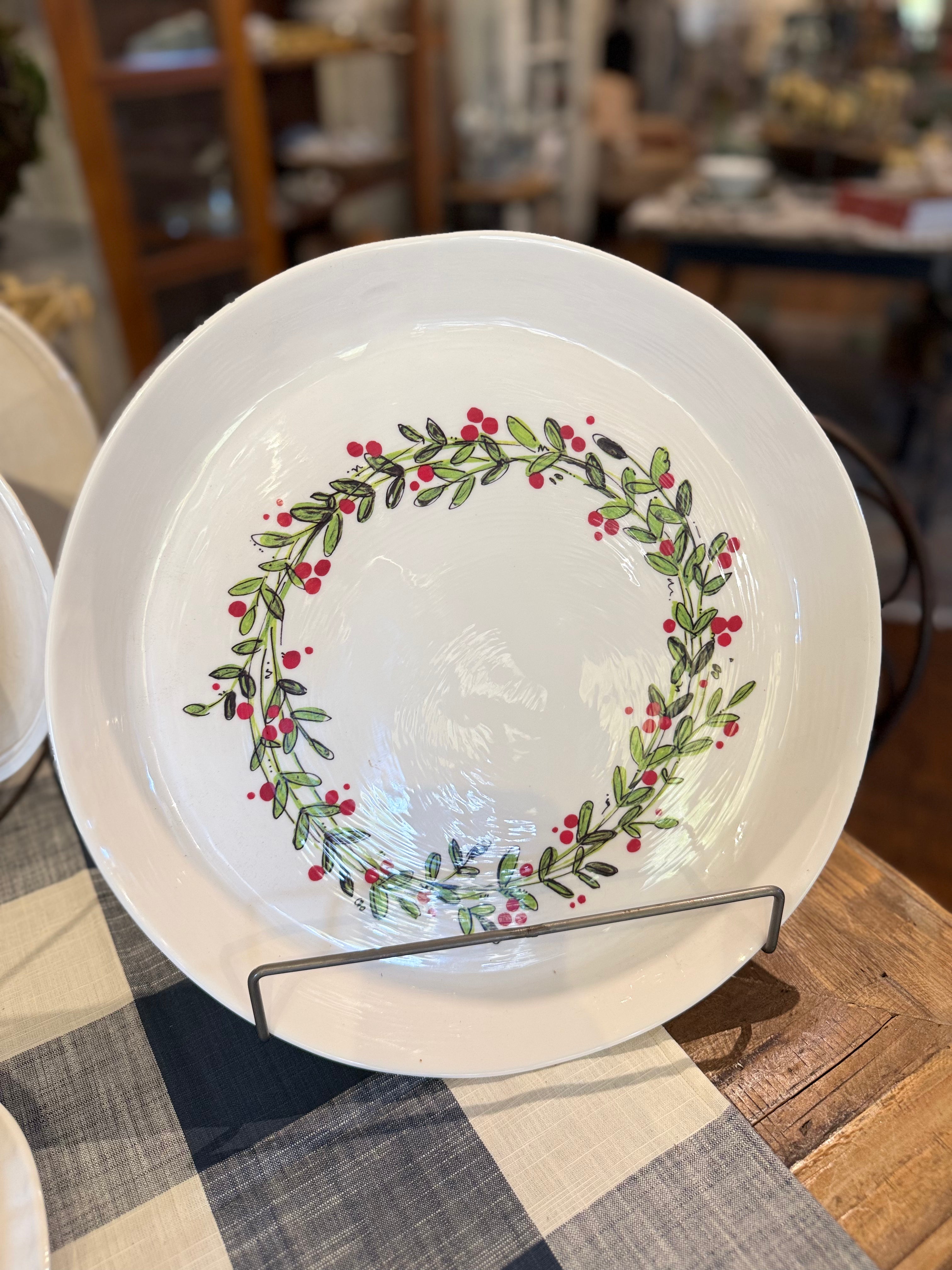 Relish Christmas Wreath Round Serving Tray
