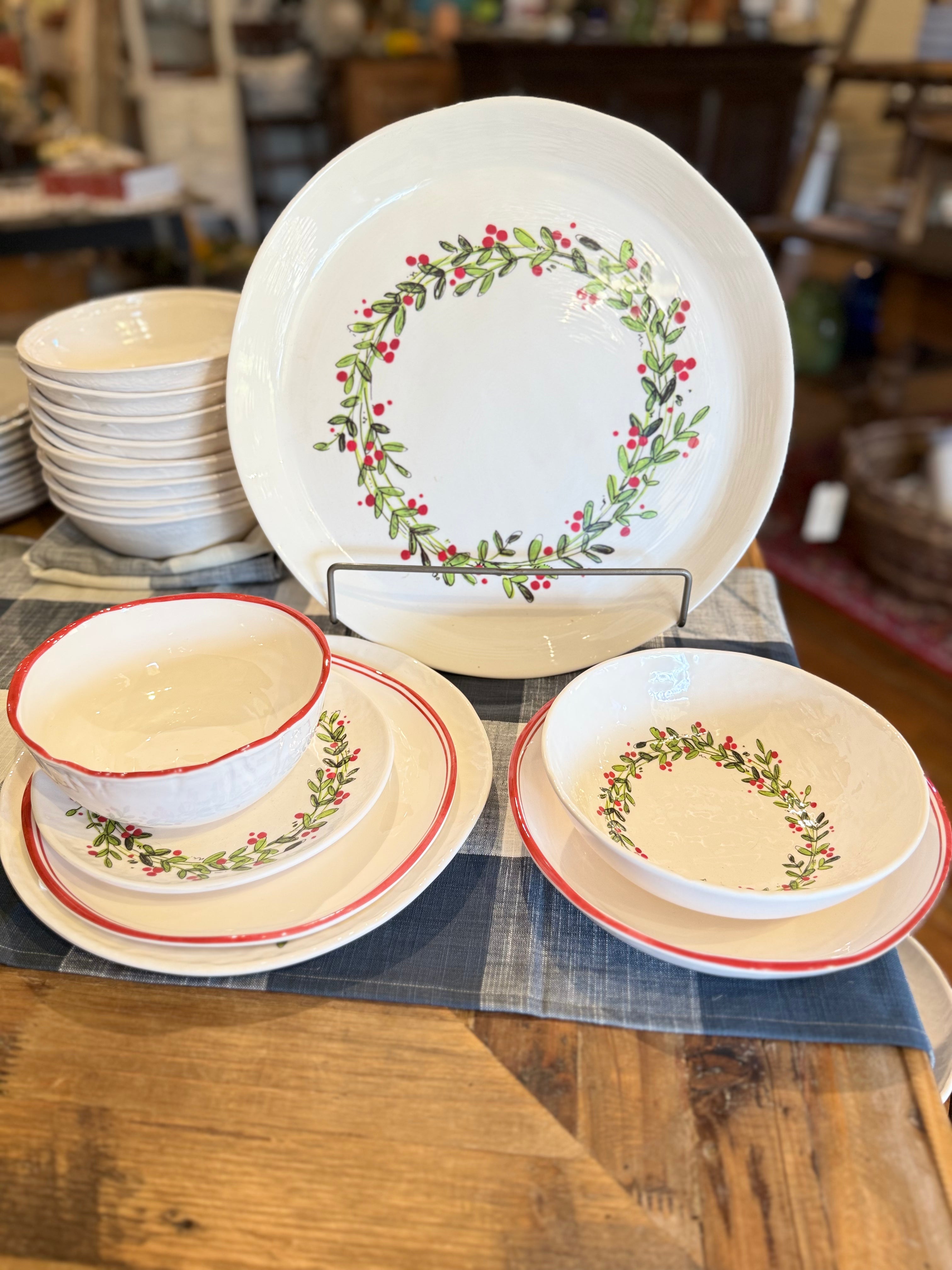 Relish Christmas Wreath Round Serving Tray
