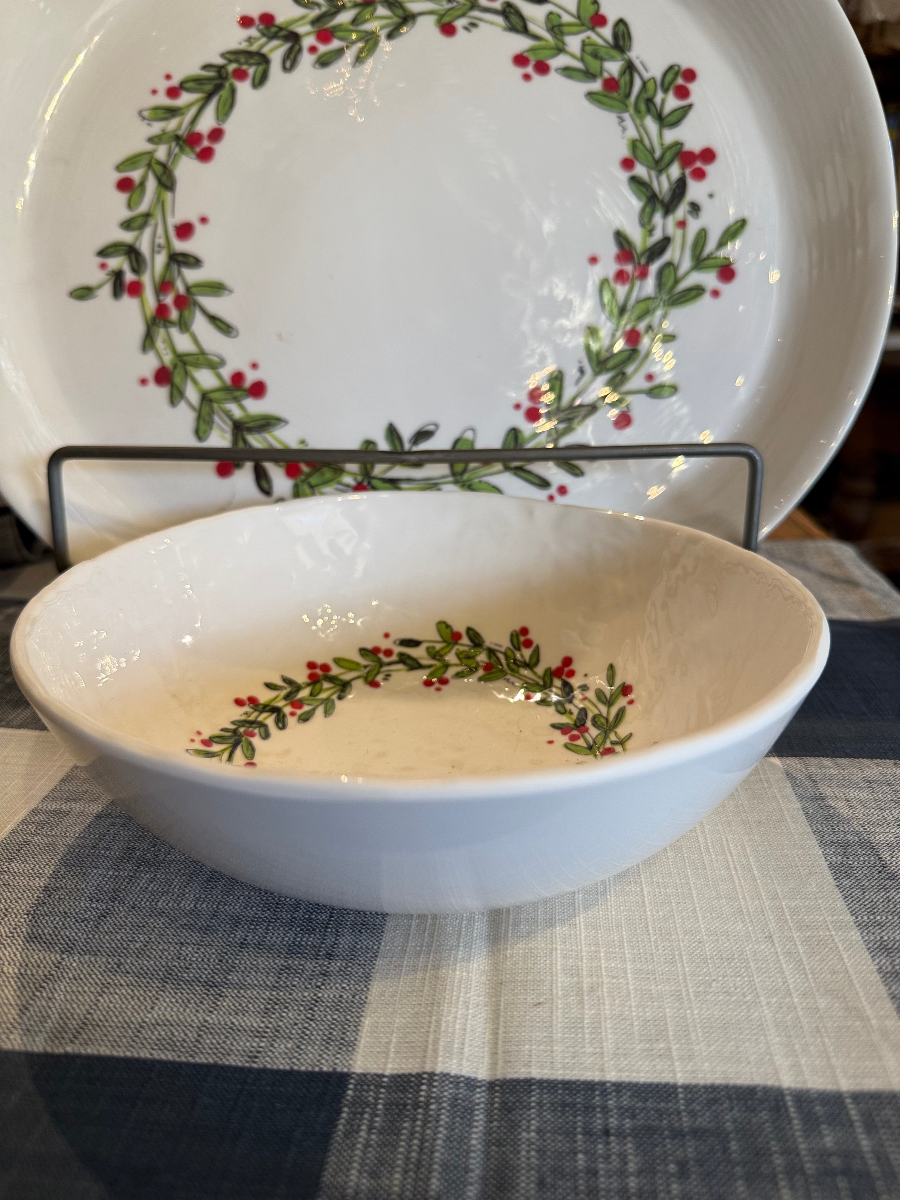 Relish Christmas Wreath Large Serving Bowl