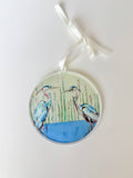 Blue Herons Coastal Acrylic Christmas Ornament | Wreath Charm WHOLESALE