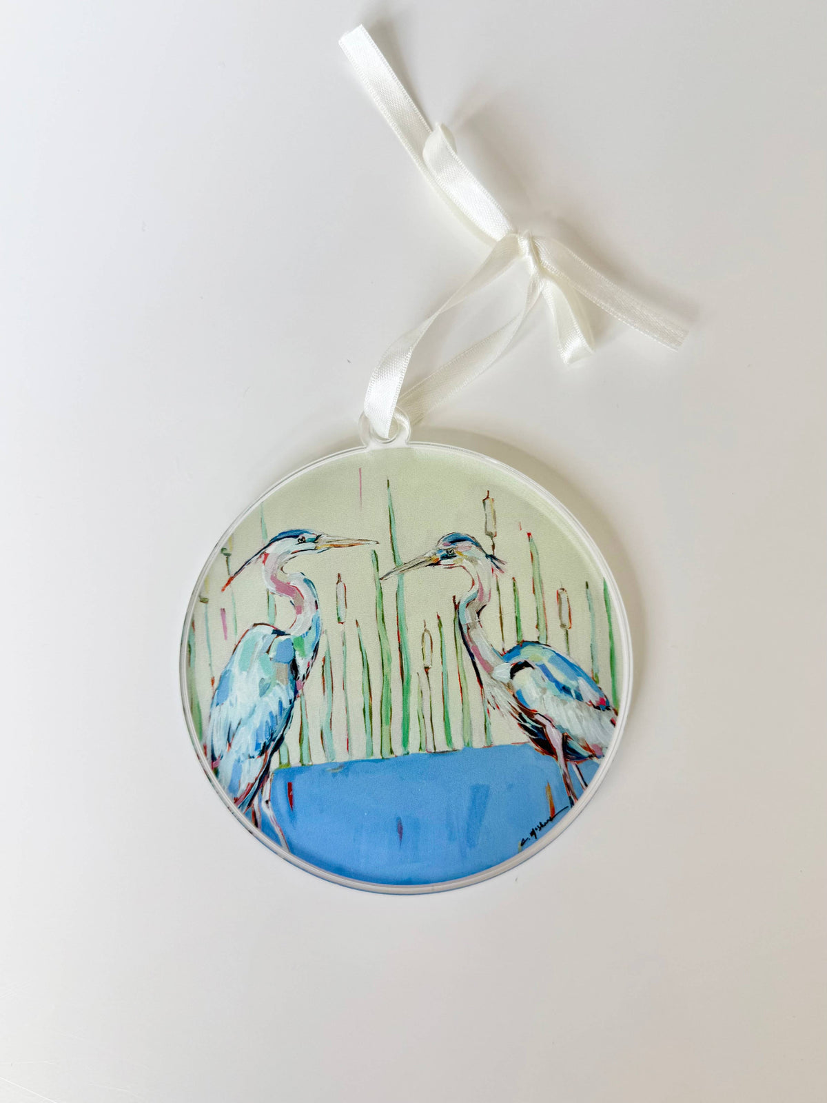 Blue Herons Coastal Acrylic Christmas Ornament | Wreath Charm WHOLESALE