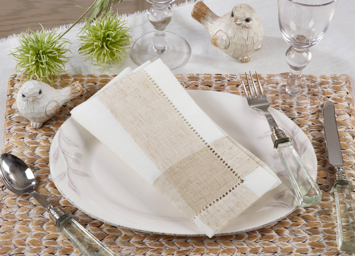 Hemstitch Napkin, Ivory