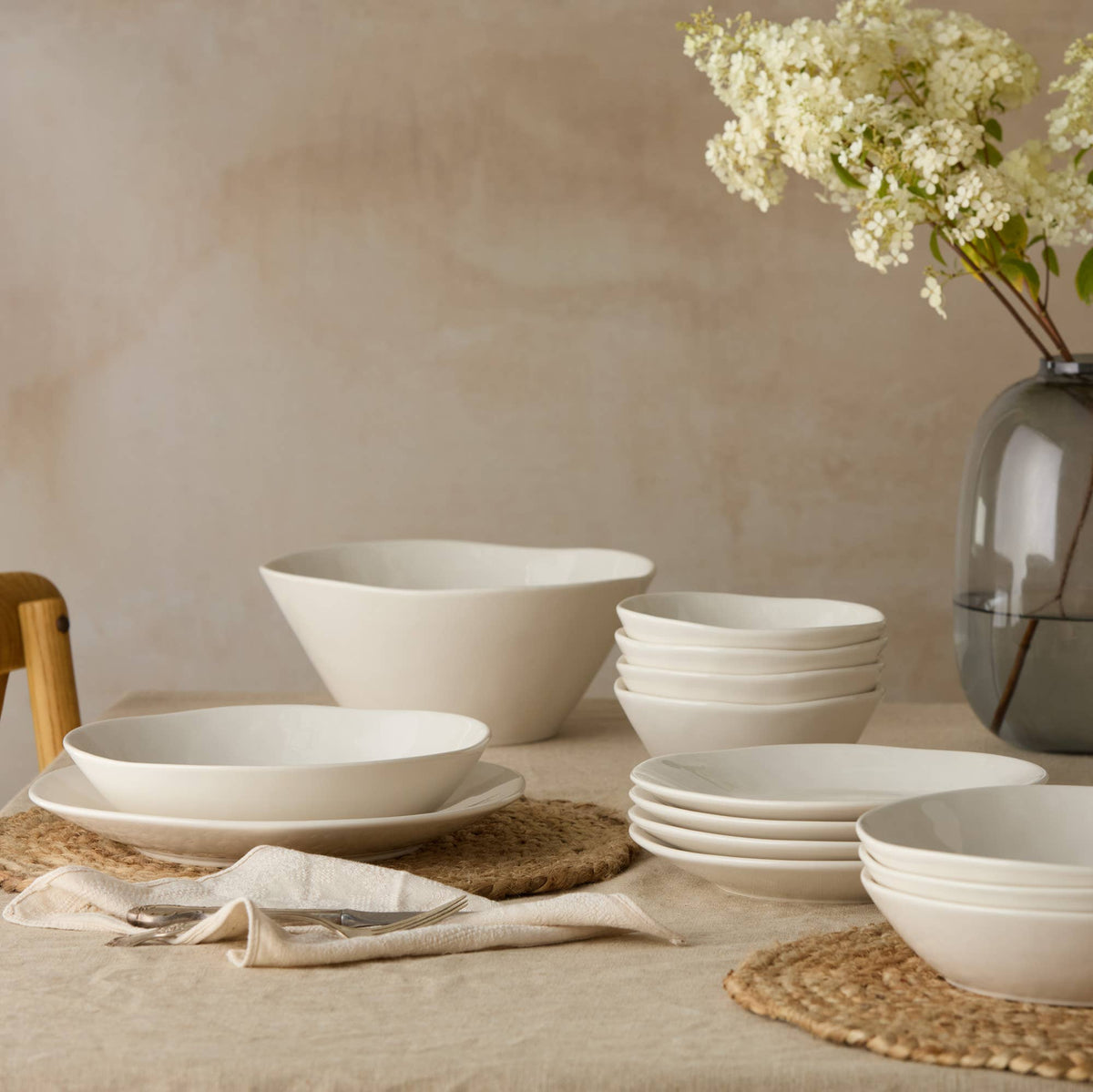Linen Cream Dinner Plate