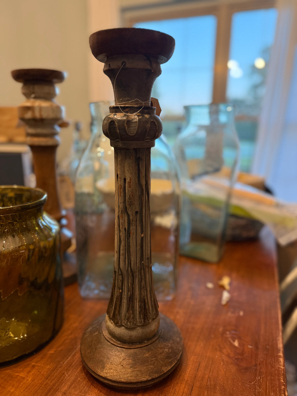 Antique Baluster Candlestick, Large