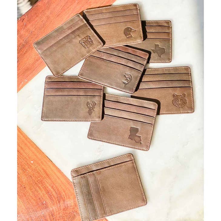 Leather Embossed Slim Wallet