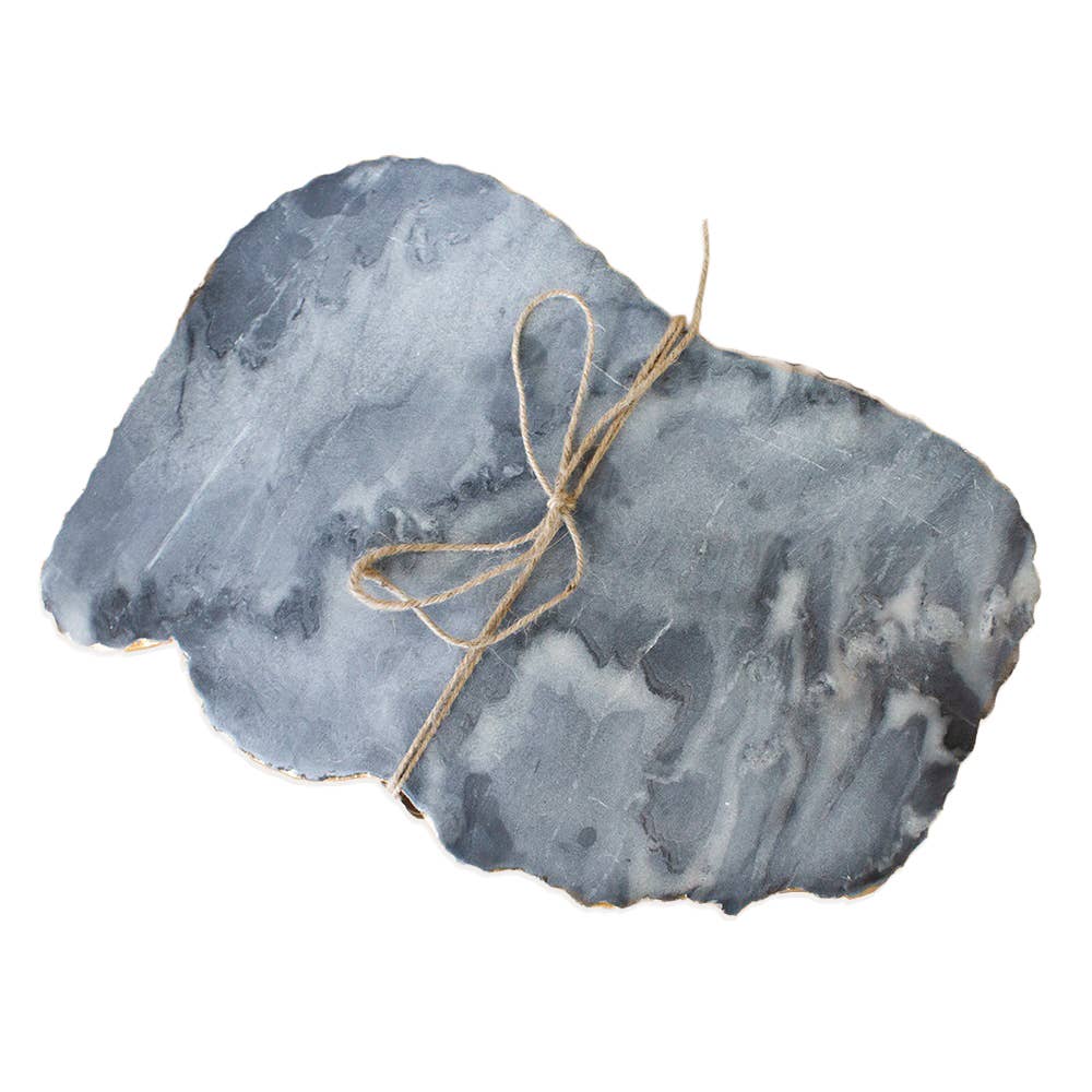 Metz Marble Serving Board, Gray & Gold